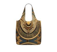 UVBDF Sun Old Egyptian Timeless Grace Print Grocery Tote Reusable Packable Bag 25l Polyester Washable Travel Holiday Carryall