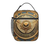 UVBDF Sun Old Egyptian Timeless Grace Print Thermal Lunch Tote, Portable Cooler Bag, Insulated Lunch Bag for Hot Cold Food Keep