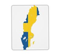 UVBDF Swedish Flag Map Anti-Fray Stitched Edges, Premium-Textured Surface, Non-Slip Rubber Base, Gaming Mouse Mat