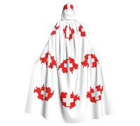 UVBDF Swiss Flag Map Polyester Hooded Cloak For Adult, Cosplay Wizard Witch Cape For Halloween, St. Patrick'S Day