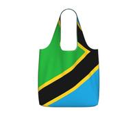 UVBDF Tanzania Flag Print Grocery Tote Reusable Packable Bag 25l Polyester Washable Travel Holiday Carryall