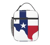 UVBDF Texas State Flag Map Print Thermal Lunch Tote, Portable Cooler Bag, Insulated Lunch Bag for Hot Cold Food Keep