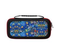 UVBDF Tropical Fishes Carrying Storage Case for Switch,Large Switch Cases,with 20 Game Cards for Switch Controller