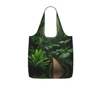 UVBDF Tropical Rainforest Print Grocery Tote Reusable Packable Bag 25l Polyester Washable Travel Holiday Carryall