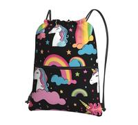 UVBDF unicorn accessories Print Lightweight Backpack with Drawstring Zipper, Adjustable Compartment for Beach Walking Tour