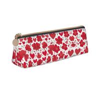 UVBDF Valentine's Day Red Heart Pencil Case Portable Stationery Big Capacity Pencil Pouch Cosmetic Organizer Bag
