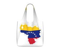 UVBDF Venezuela Flag Map Print Grocery Tote Reusable Packable Bag 25l Polyester Washable Travel Holiday Carryall