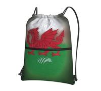 UVBDF Welsh Dragon Print Lightweight Backpack with Drawstring Zipper, Adjustable Compartment for Beach Walking Tour