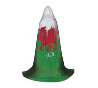 UVBDF Welsh Dragon Renaissance Fair Outfit Hooded Cape For Teens Gothic Medieval Cosplay Costume Stage Theater