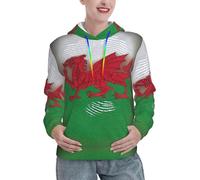 UVBDF Welsh Dragon Women'S Cozy Hoodie Lined Winter Pullover With Pocket, Long Sleeve Sweaters With Pocket Black