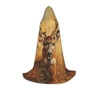 UVBDF Wild Deer Renaissance Fair Outfit Hooded Cape For Teens Gothic Medieval Cosplay Costume Stage Theater