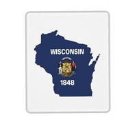 UVBDF Wisconsin State Flag Map Anti-Fray Stitched Edges, Premium-Textured Surface, Non-Slip Rubber Base, Gaming Mouse Mat