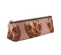 UVBDF Wood Heart Pencil Case Portable Stationery Big Capacity Pencil Pouch Cosmetic Organizer Bag