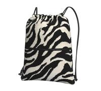 UVBDF Zebra Animal Print Lightweight Backpack with Drawstring Zipper, Adjustable Compartment for Beach Walking Tour