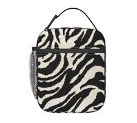 UVBDF Zebra Animal Print Thermal Lunch Tote, Portable Cooler Bag, Insulated Lunch Bag for Hot Cold Food Keep