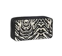 UVBDF Zebra Animal Printed Pen Holder Large Capacity Storage Case Smooth Zipper Polyester Bag for Study Travel Workspace