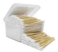 uvbws 400PCS Single Head Round Head Cotton Swab, 6-inch Cleaning Cotton Swab with Storage Box, Suitable for Oily Cosmetics, Eyes, Ears, Eye Shadow Brushes and Cosmetics