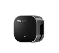 UVC Sterilizer Toothbrush Holder, Automatic UV Light Sanitizer with One-Click Start, White and Black, 10 Minute Cycle, Wall-Mounted, 99.99% Sterilization Rate (Black)
