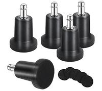 uvce Bell Glides Replacement Office or Chair Stool Swivel Caster Wheels to Fixed Stationary Castors, Short Profile with Separate Self Adhesive Felt Pads Black 5pcs (High Bell Glides A)