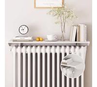 UVCMDUI Floating Radiator Shelf White, Aluminum Alloy Radiator Shelf No Drilling Modern Cabinet Top Length 25-170cm, Anti-Smoke Dust-Proof Radiator Shelves with 4.5cm Bracket,85cm