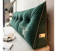 UVCMDUI Headboard Pillow, King Size Triangular Bedside Cushion, Headboard Cushion Wedge Backrest Support Cushion for Bed Sofa Rest Book Reading,Green,200cm/78.7in