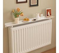 UVCMDUI Upgraded Floating Radiator Shelf No Drilling, 5.9in Deep Stylish Radiator Cover White Aluminum Alloy Radiator Shelves Dust-Proof Anti-Smoke, Easy Fit,L 120cm/47.2in