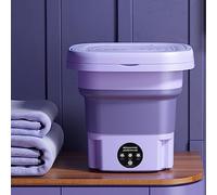 UVCMDUI Washing Machine Small, Foldable Mini Washer Underwear Washing Machine with Spin Dryer, 8L Mini Portable Washing Machine with 3 Modes Deep Cleaning for Apartment, Camping, Travel,Purple