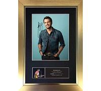 U've Been Framed #780 Luke Bryan Signed Autograph Mounted Photo Reproduction PRINT A4 Rare Perfect Present Birthday Christmas (297 x 210mm) (Black Frame)