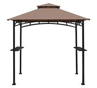 UVECA Outdoor Garden Gazebo Cover Replacement 3x3m Waterproof Patio Canopy Tent Top，Double-Tier BBQ Gazebo Grill Canopy Barbecue Tent Shelter Patio Deck Cover (TOP ONLY) (Color : Brown)