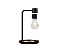 UVEHAS Levitating Light Bulb Lamp with Wireless Charger, Magnetic Floating Rotating LED Bulb Desk Lamp Home Office Decorative Night Lights, Creative Gifts (Black)