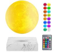 UVEHAS Magnetic Levitating Moon Lamp - 16 Colors LED Floating and Spinning 3D Moon Night Lights with Remote Levitation Rotating Globe Lunar Desk Lamp for Bedroom Office Decoration Unique Gifts