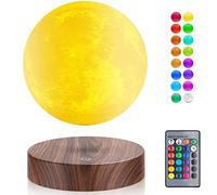 UVEHAS Magnetic Levitating Moon Lamp Floating and Spinning 3D Printing LED Moon Lamp 16 Colors Modes Magnetic Levitation Lunar Night Lights for Home Office Room Table Decoration Cool Gifts