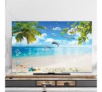 Uvency Environmental Protection Tv Cover European Seale Steppe Pattern Dust Cover Tv Cloth/Computer Cover Desktop/Wall Hanging/Curved Screen/Tv Cover, Living Room,Color:Vs)/Has/58-60In(140 * 85Cm)