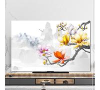 Uvency Flower Pattern Waterproof Dust Cover Tv Cloth/Computer Cover Desktop/Wall Hanging/Curved Screen/Tv Cover, Living Room,Color:Vs)/Has/85In(195 * 115Cm)