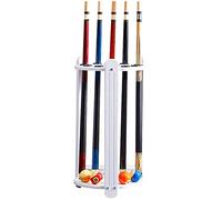 Uvency Freestanding Pool Cues Racks,Wooden Billiard Cue Storage Rack, Snooker Rod Accessories Supplies Billiard Table Rack/White Wood Grain Color