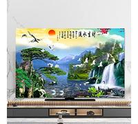 Uvency Landscapeing Waterproof Dust Cover Tv Cloth/Computer Cover Desktop/Wall Hanging/Curved Screen/Tv Cover, Living Room,Color:Has)/Vs/55In(130 * 80Cm)