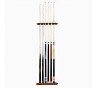 Uvency Pool Wall Mounted Cue Shelves Wooden Billiard Cue Wall Rack 6 Holes Billiard Cue for Club Schools