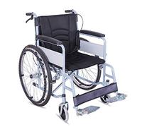 Uvency Wheelchair Transit Travel Chair-Foldable Lightweight Portable Free Installation Inflatable Four Brakes Thickened Steel Pipe Elderly Disabled Scooter/Black/67 * 92 * 105Cm