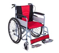 Uvency Wheelchair Transit Travel Chair-Foldable Lightweight Portable Free Installation Inflatable Four Brakes Thickened Steel Pipe Elderly Disabled Scooter/Red/67 * 92 * 105Cm