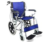 Uvency Wheelchair Transit Travel Chair-Foldable Lightweight Portable Travel Travel Elderly Disabled Manual Manual Scooter Thickened Breathable Cushion/Blue