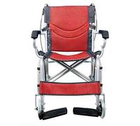 Uvency Wheelchair Transit Travel Chair-Foldable Lightweight Portable Travel Travel Elderly Disabled Manual Manual Scooter Thickened Breathable Cushion/Red
