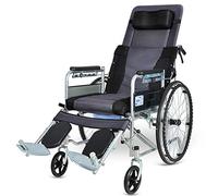 Uvency Wheelchair Transit Travel Chair-Foldable with a Toilet Half Lounge Chair Fully Lying Old Man Portable Travel Portable Wheelchair Gray/a