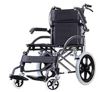 Uvency Wheelchair Transit Travel Chair-Lightweight Portable Travel Scooter Foldable Elderly Disabled Trolley The Armrest Can Be 90 Degrees Paragraph Black/Black/57 * 88 * 90Cm