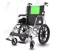 Uvency Wheelchair Transit Travel Chair-Oxcloth Material Foldable Portable Travel Scooter Lightweight Elderly Disabled Trolley 20 inch Hand Support Paragraph Orange/Green/68 * 99 * 97Cm