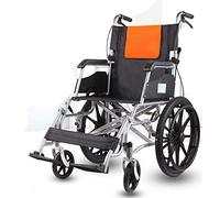 Uvency Wheelchair Transit Travel Chair-Oxcloth Material Foldable Portable Travel Scooter Lightweight Elderly Disabled Trolley 20 inch Hand Support Paragraph Orange/Orange/68 * 99 * 97Cm