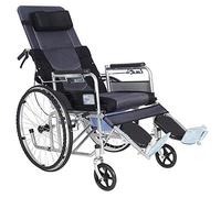 Uvency Wheelchair Transit Travel Chair-with a Toilet Foldable Portable and Lightweight Old Man Disabled Travel Semi-Recumbent Trolley/Black/68 * 96 * 123Cm