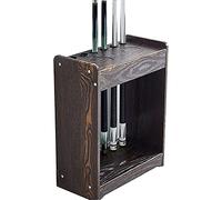 Uvency Wooden Pool Cue Rack Free Standing - 6 Sticks, Modern Billiard Stick Cue Holder Shelf Cabinet Free-Standing Floor Cue Rack Holds Billiards Snooker Accessory/Blsck Wood Grain