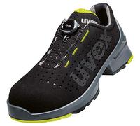 Uvex 1 BOA Work Shoes - S1 SRC ESD - Lime Black - Width 12 / Wide - Size, Lime black, 12.5 UK