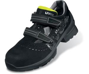 Uvex 1 safety sandals S1 SRC 6560, Black Yellow, 12 UK