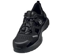 Uvex 1 x-craft S1 PL safety sandals for light to medium heavy areas, extra breathable and comfortable, width 11, black, 10.5 UK